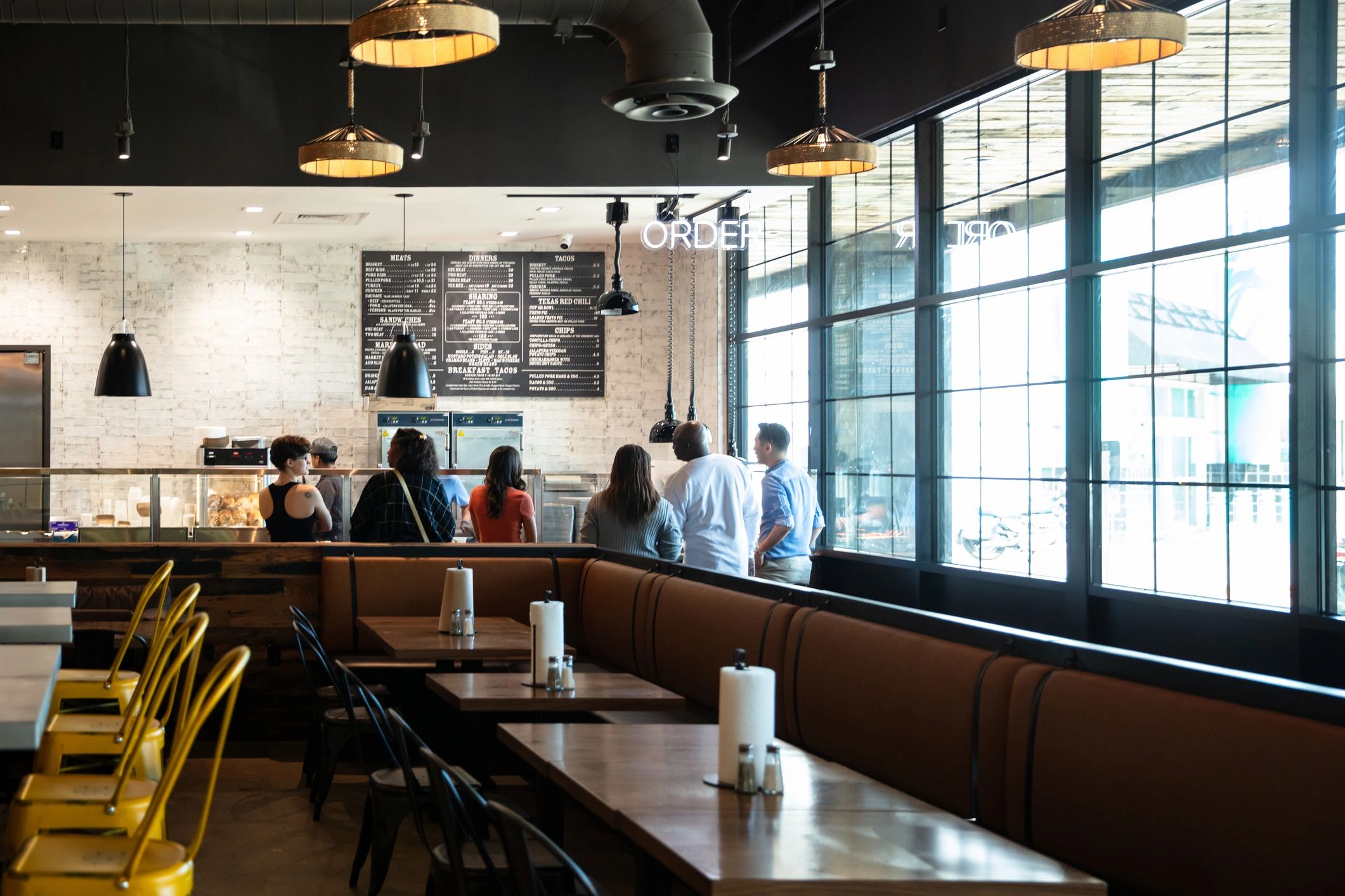 Guests ordering in a casual restaurant environment